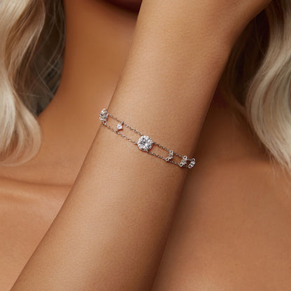 Shimmering Double-Layer Moissanite Bracelet