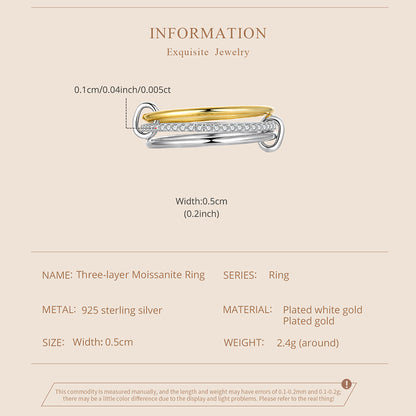 Triple Stacked Moissanite Ring