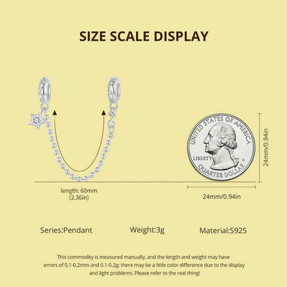 Star and Moon Beads Safety Chain Charm