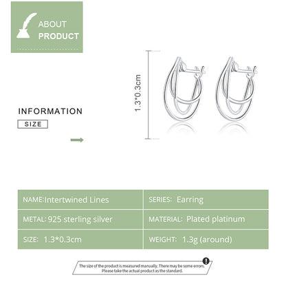 Interwoven Line Hoop Earrings