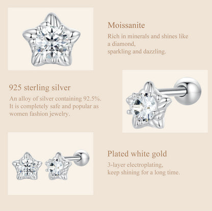 Spiral Ball Moissanite Studs (Star)