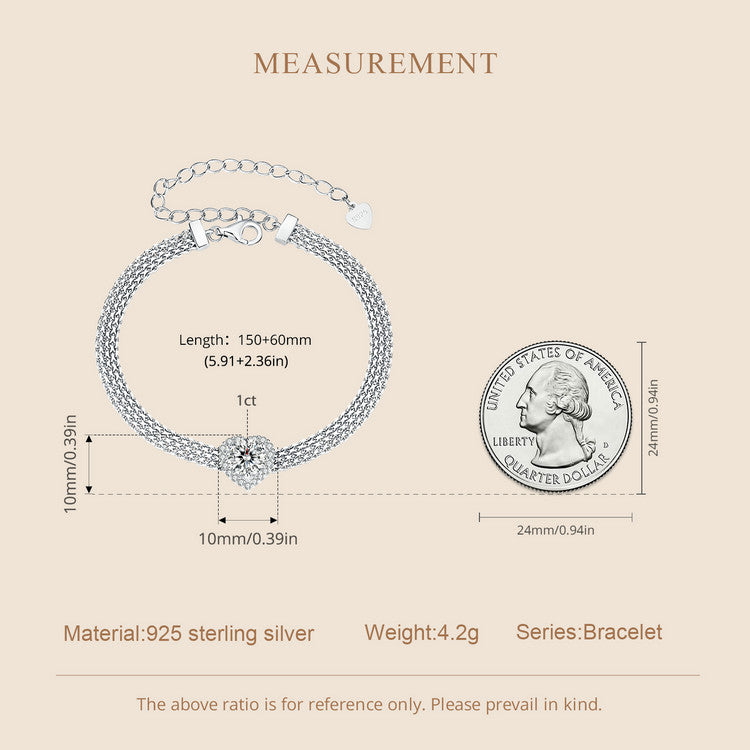 Woven Heart Moissanite Bracelet