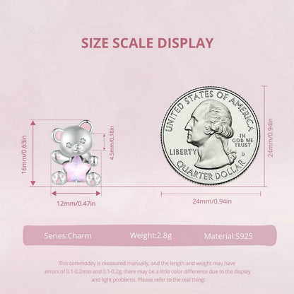 Pink Star Bear Charm