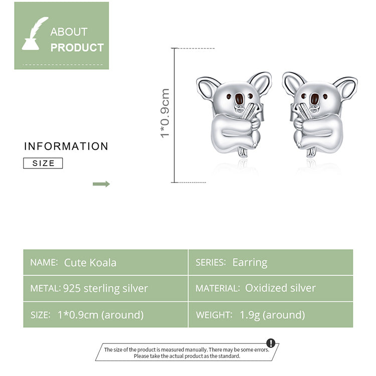 Compact Koala Hoop Earrings