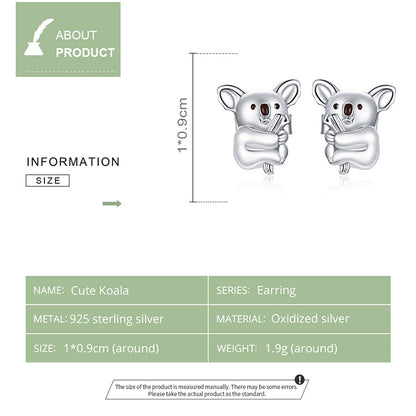 Compact Koala Hoop Earrings