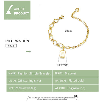 Asymmetrical Geometric Chain Bracelet