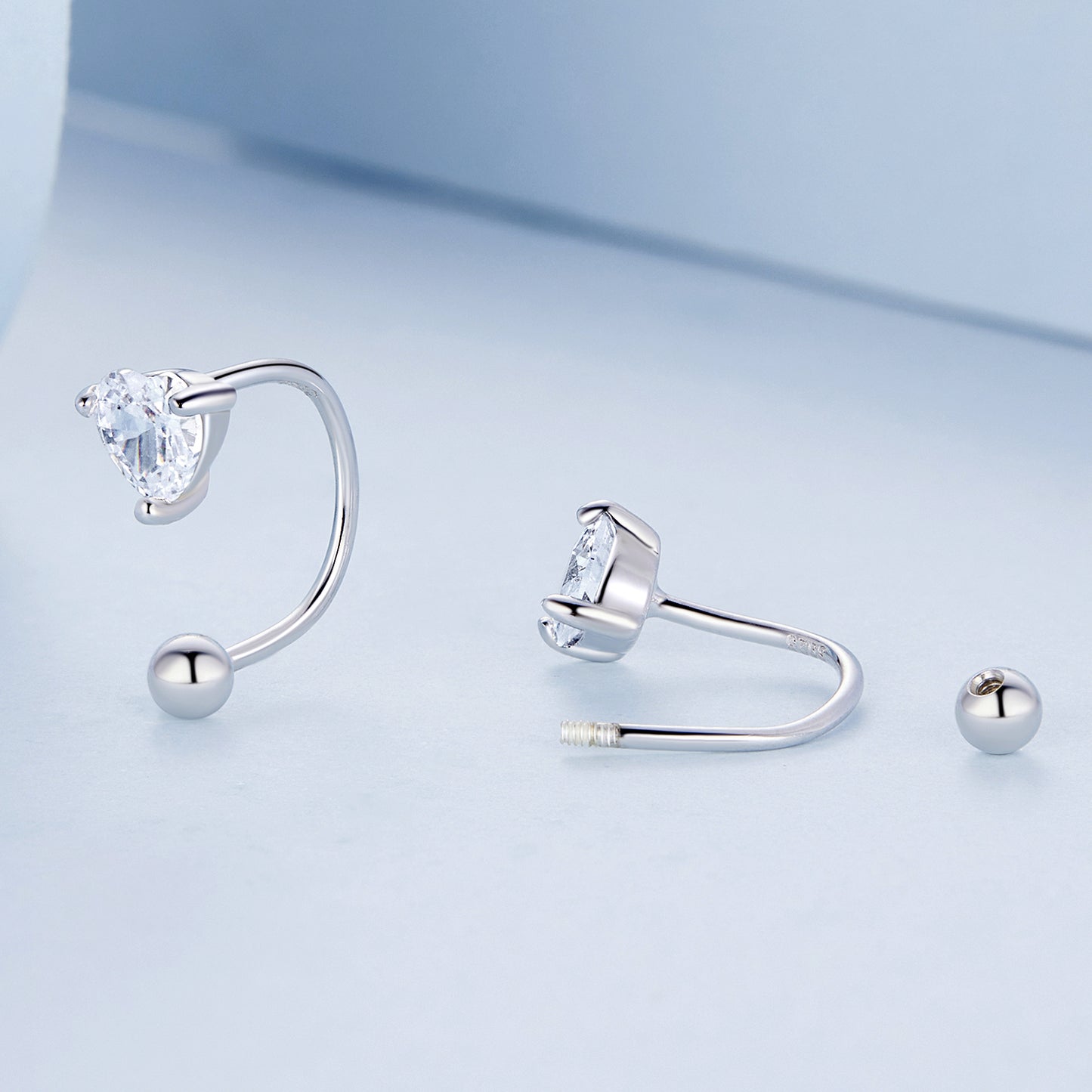 Heart-shaped Threader Studs