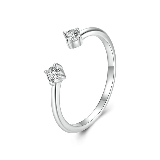Elegant Moissanite Adjustable Ring