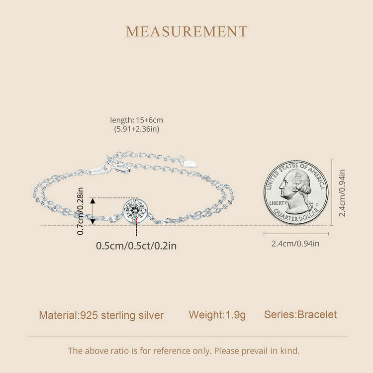 0.5ct Double-Layer Tile Moissanite Bracelet