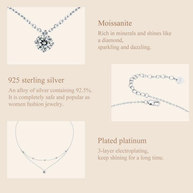 Double-Layer 0.5ct Moissanite Necklace