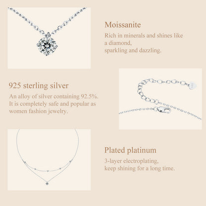 Double-Layer 0.5ct Moissanite Necklace