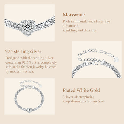 Woven Heart Moissanite Bracelet