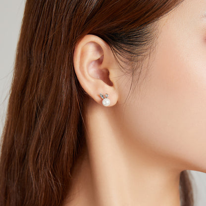 Compact Rabbit Hoop Earrings