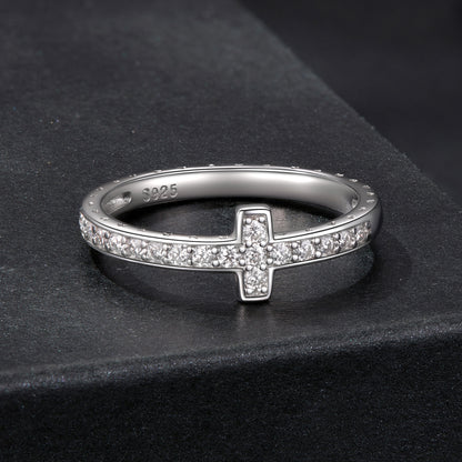 Cross Moissanite Ring