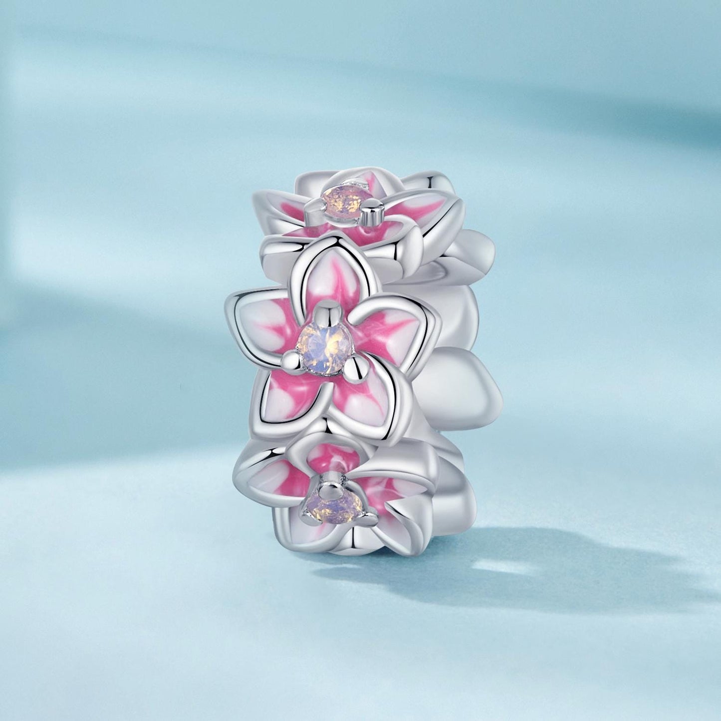 Cherry Flower Stopper Beads Charm