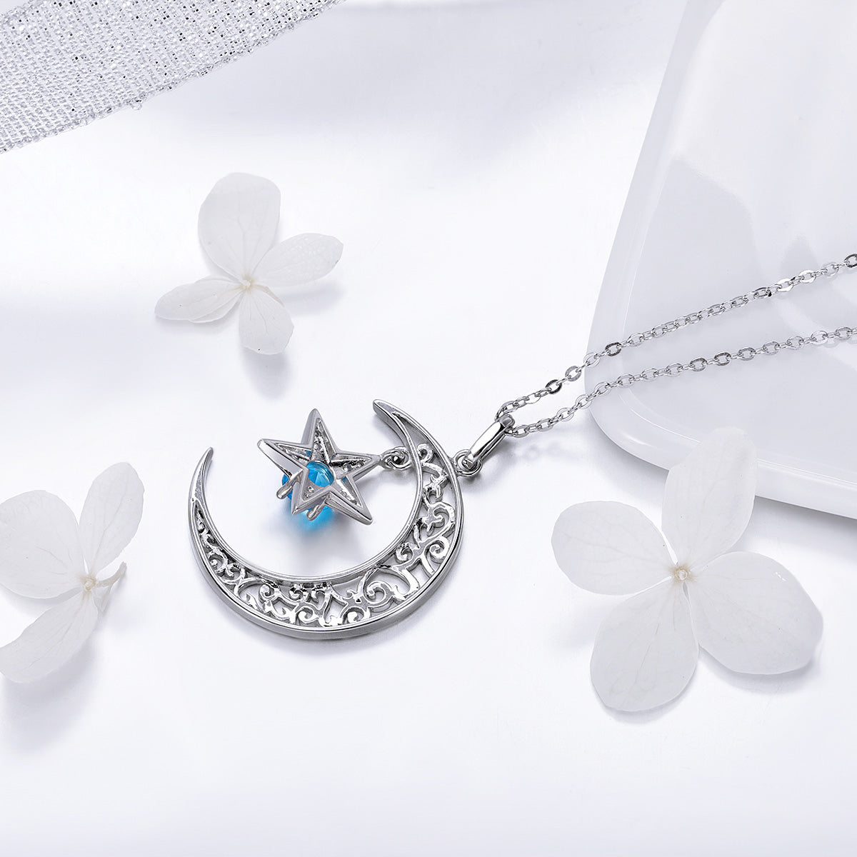 Glittering Cosmos Sterling Silver Necklace