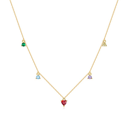 Colorful Zircon Statement Necklace