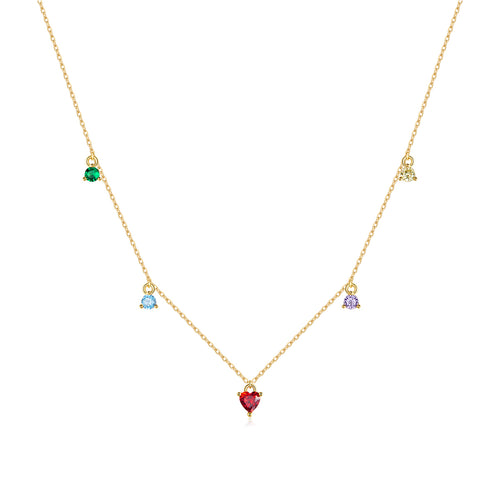 Colorful Zircon Statement Necklace