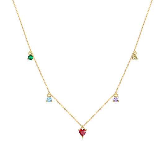 Colorful Zircon Statement Necklace