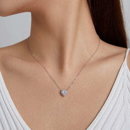 Glittering Heart Pendant Necklace