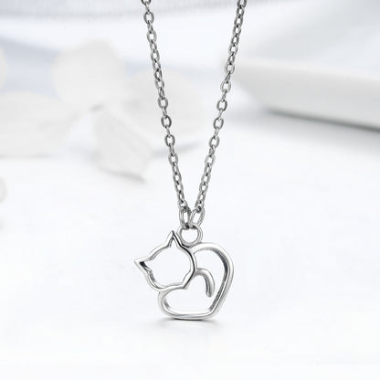 Cat Sterling Silver Necklace
