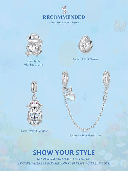 Easter Rabbit with Egg Charm