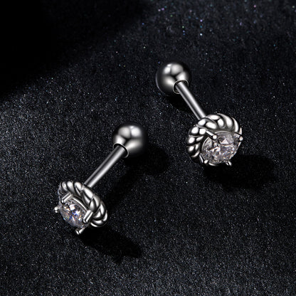 Spiral Ball Moissanite Studs (Round)