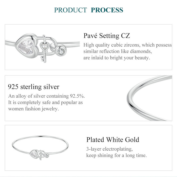 Heart Lock Link Bracelet