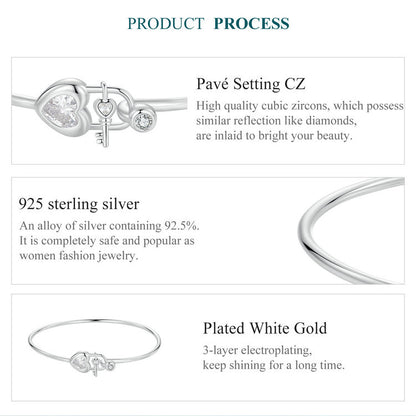 Heart Lock Link Bracelet