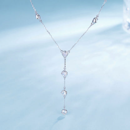 Glimmering Y-Drop Necklace