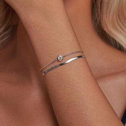 Double-Layer Sparkling Moissanite Bracelet