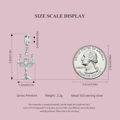 Romantic Candlestick Pendant Charm