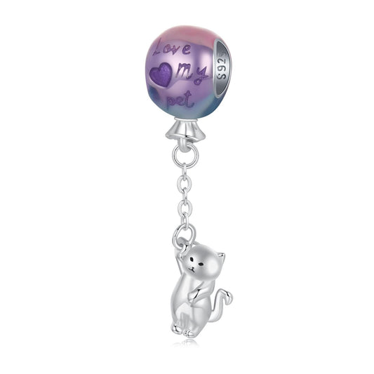 Flying Balloon Cat Charm