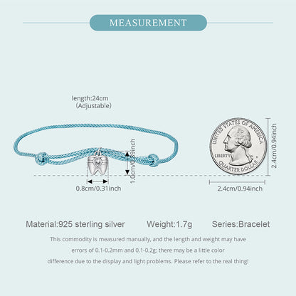 Elegant Fang Charm Cord Bracelet