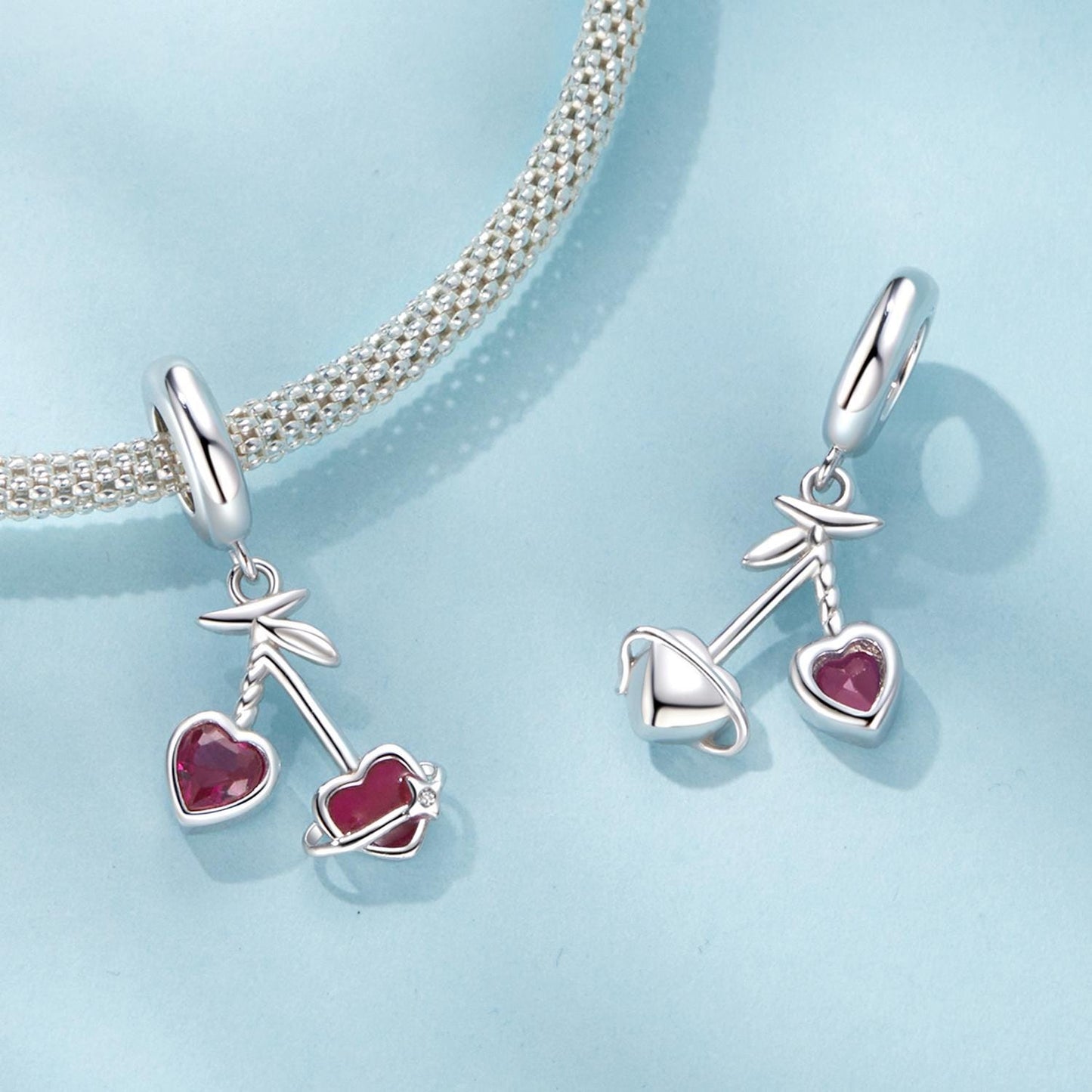 Heart Cherry Pendant Charm