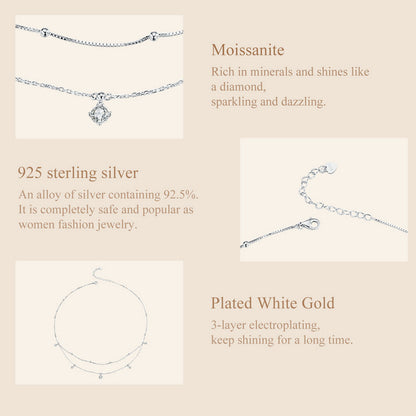 Double-Layer Tassel Moissanite Necklace