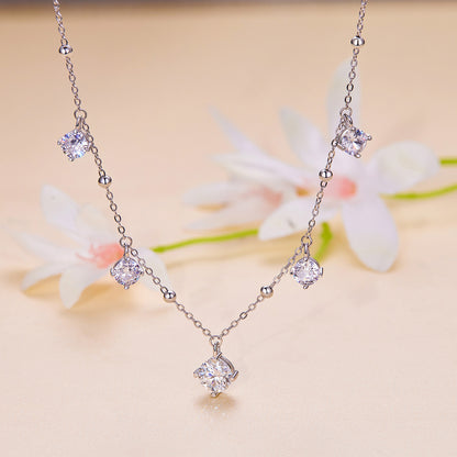 Sparkling Moissanite Collarbone Necklace