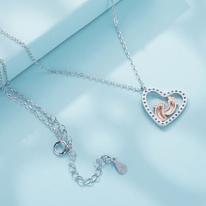 Heart and Paw Print Necklace