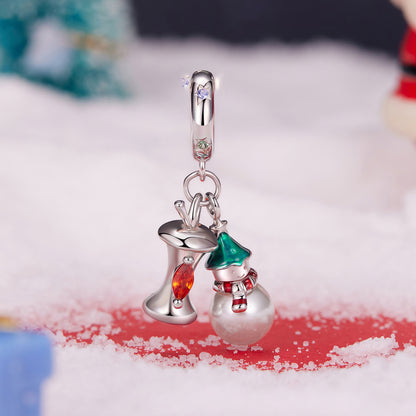 Christmas Snowman Apple Pendant  Charm