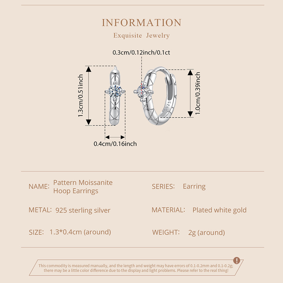 Diamond-Pattern Moissanite Ear Climbers