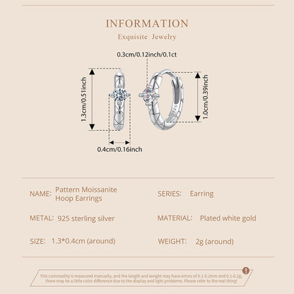 Diamond-Pattern Moissanite Ear Climbers
