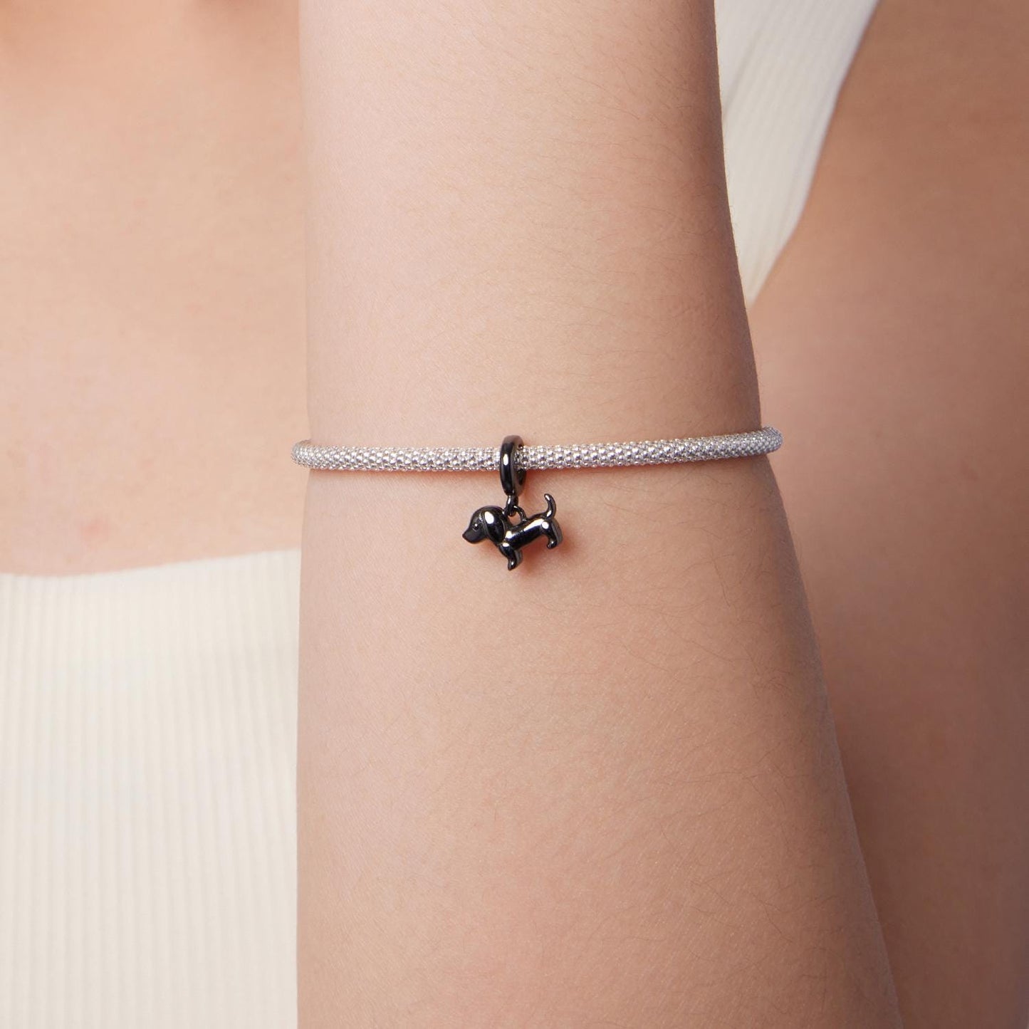 Black Dachshund Pendant Charm