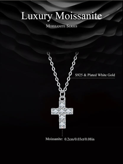 Moissanite Cross Pendant Necklace