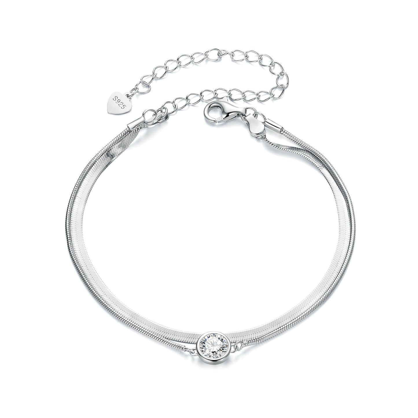 Double-Layer Sparkling Moissanite Bracelet