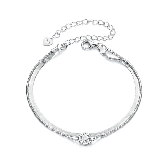 Double-Layer Sparkling Moissanite Bracelet