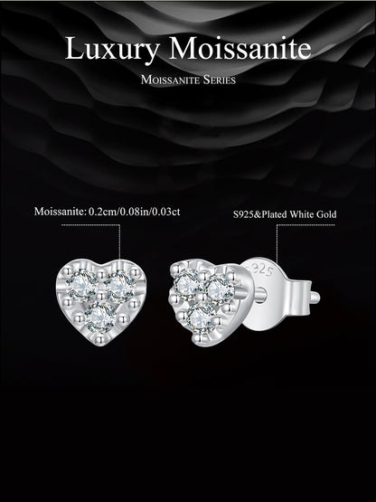 Mini Heart Moissanite Studs