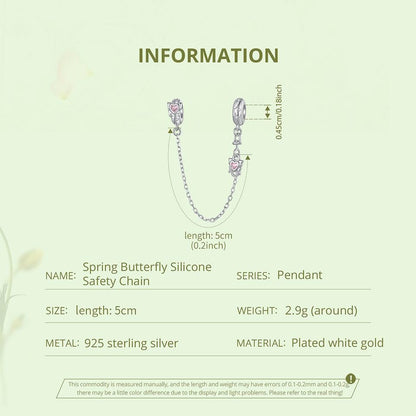 Spring Butterfly Silicone Safety Chain Charm