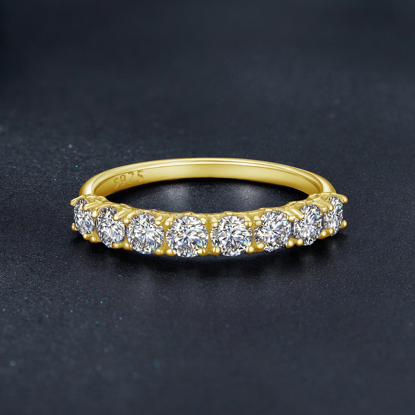 Patterned Moissanite Ring