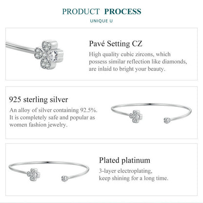 Clover Open Bangle