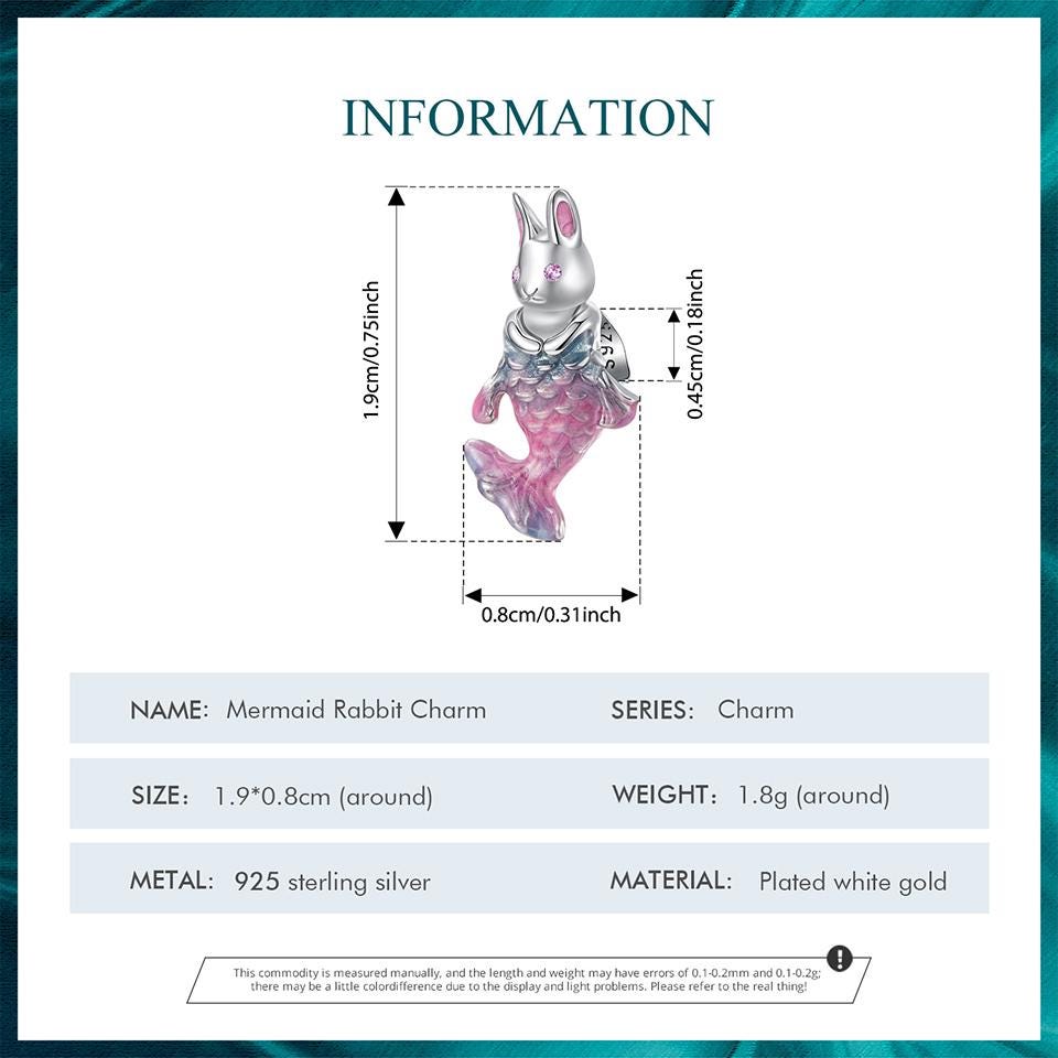 Mermaid Rabbit Charm,